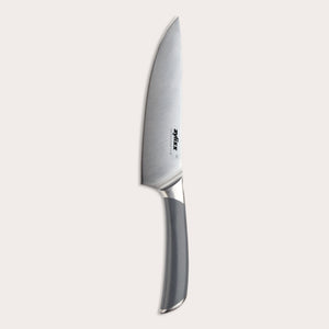 The Zyliss Comfort Pro Chef Knife 19cm (7½") features a German stainless steel silver blade and an ergonomic gray and silver handle, shown on a light background.