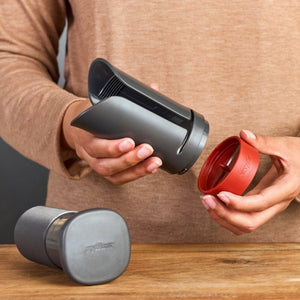 zyliss Spiralizer with its reversible blade and food pusher removed