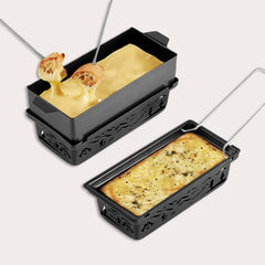 Service à fondue et raclette à la bougie Tandem – Set à fromage 2-en-1