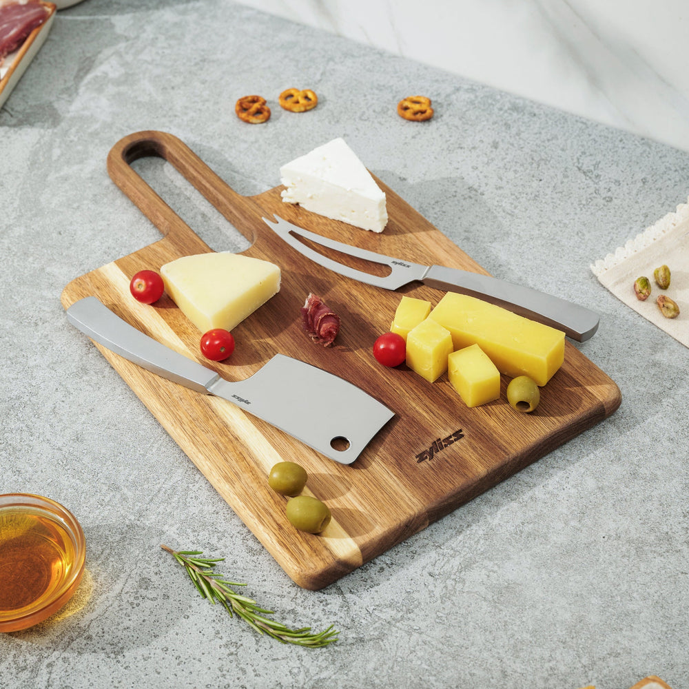 Zyliss 3 Piece Signature Cheese Knives & Serving Board Set — main