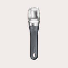 #belugagrey The Zyliss Ice Cream Scoop, featuring a wide deep bowl and eco-friendly handle, is displayed against a plain light background. 