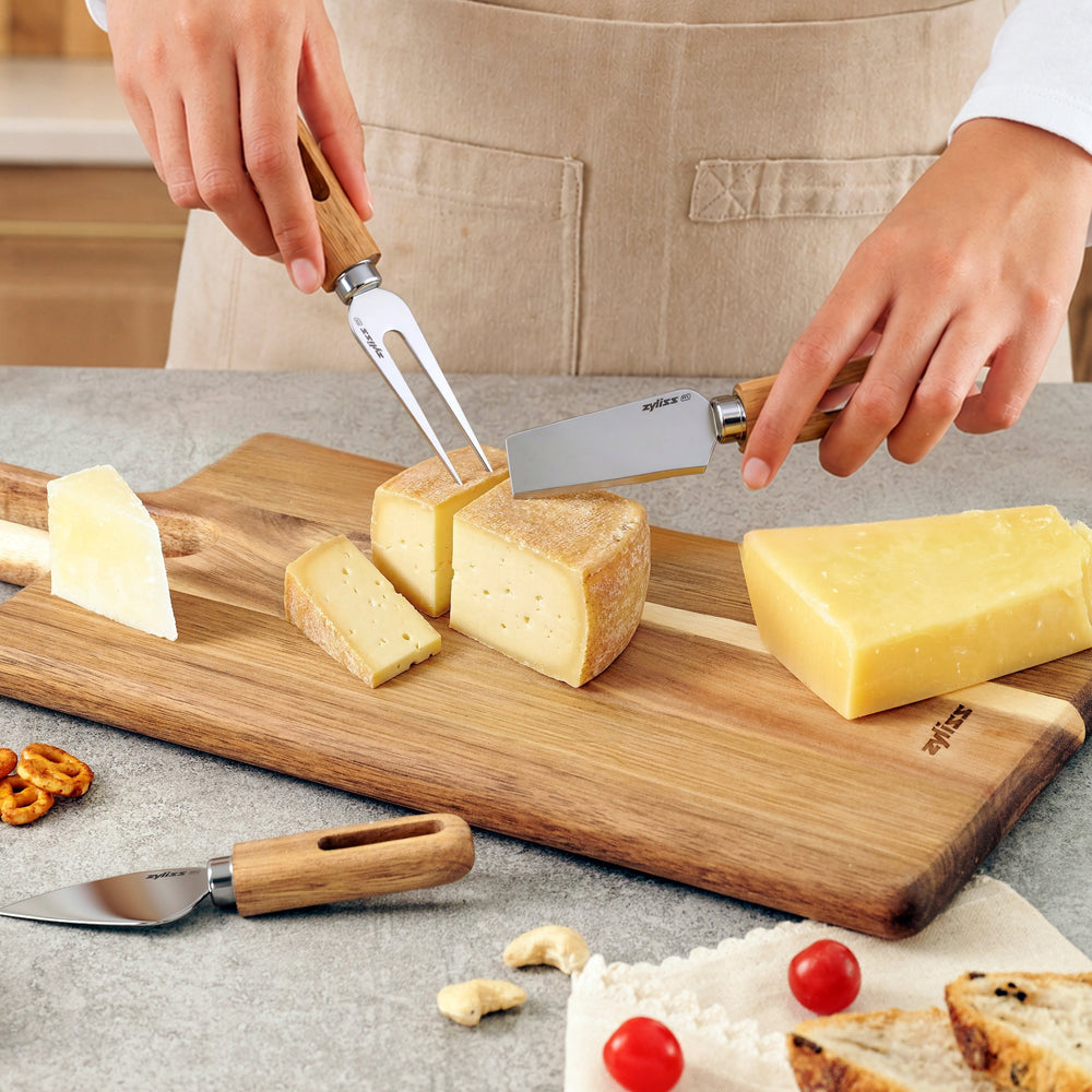 Zyliss 4 Piece Artisan Petite Cheese Knives & Serving Board Set — main