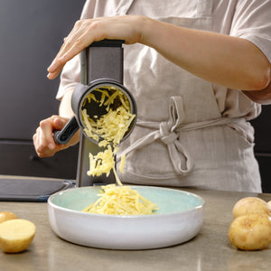 Zyliss Coarse Grating Drum Gourmet shown during everyday food preparation.