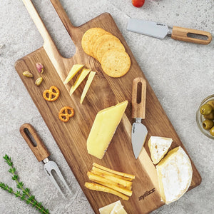 Zyliss 4 Piece Artisan Petite Cheese Knives & Serving Board Set — lifestyle